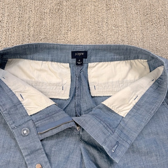 J. Crew Chambray Scalloped Hem Blue Shorts. 100% Cotton. Women’s Sz 4. EUC - Picture 5 of 11